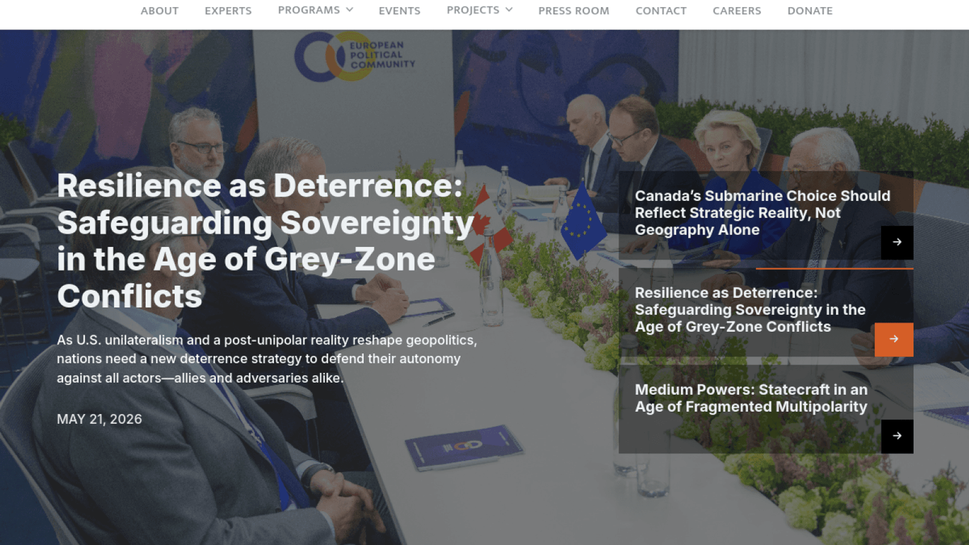 The Institute for Peace & Diplomacy homepage
