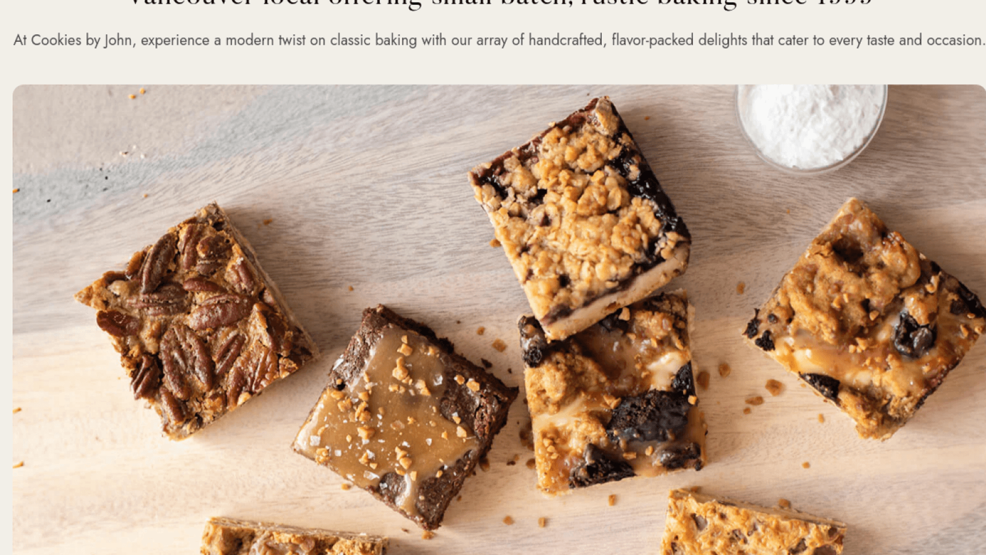 Cookies by John — artisanal bakery e-commerce storefront