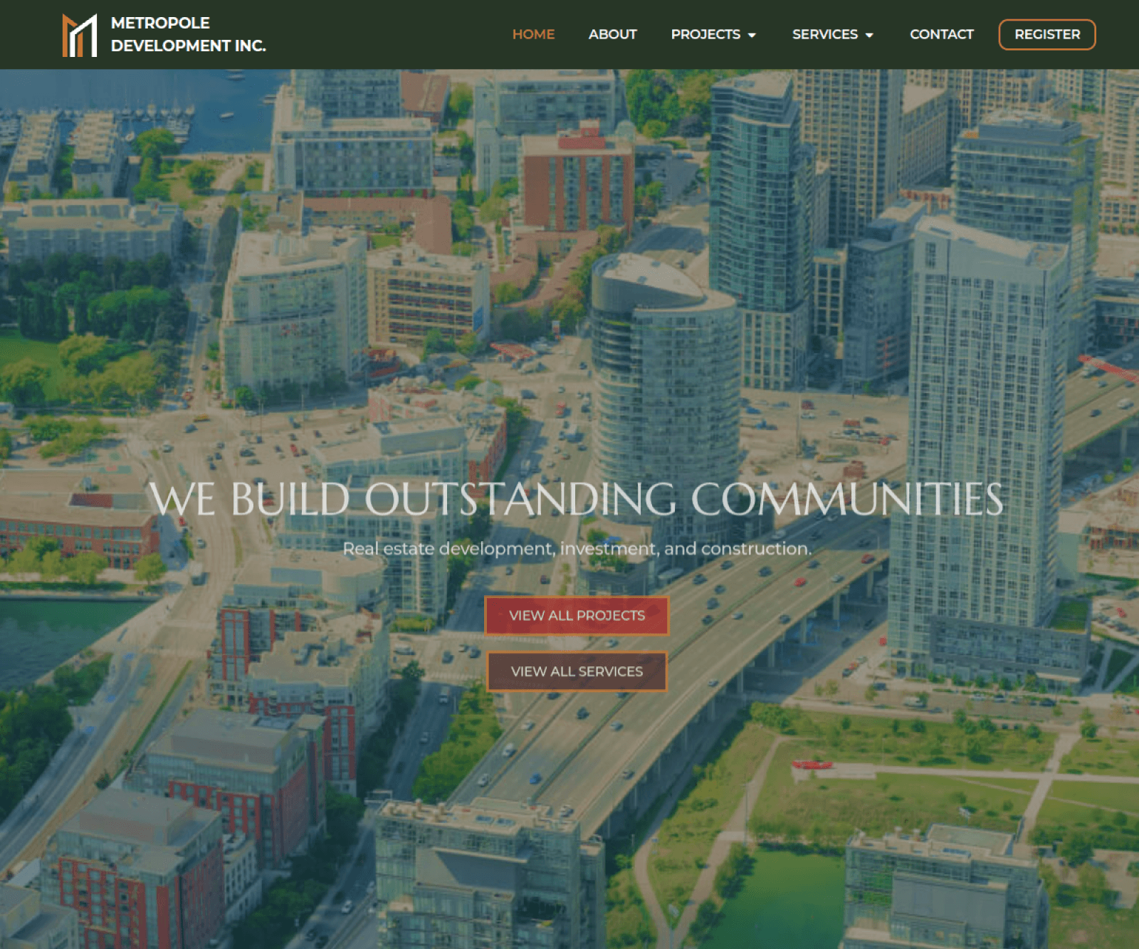 Metropole Development homepage — Greater Toronto Area real-estate developer